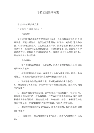 学校实践活动方案
