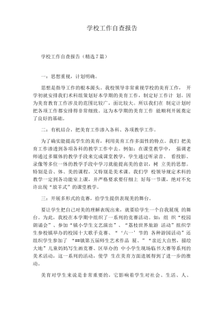 学校工作自查报告