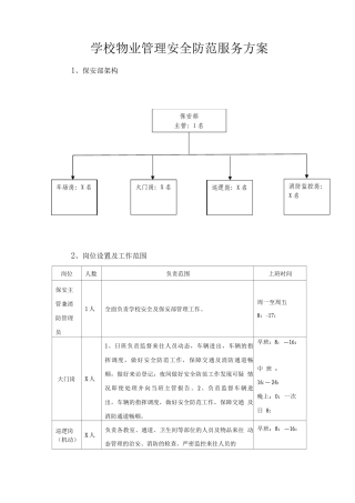 学校物业管理安全防范服务方案