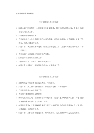 学校物业管理部各岗位职责