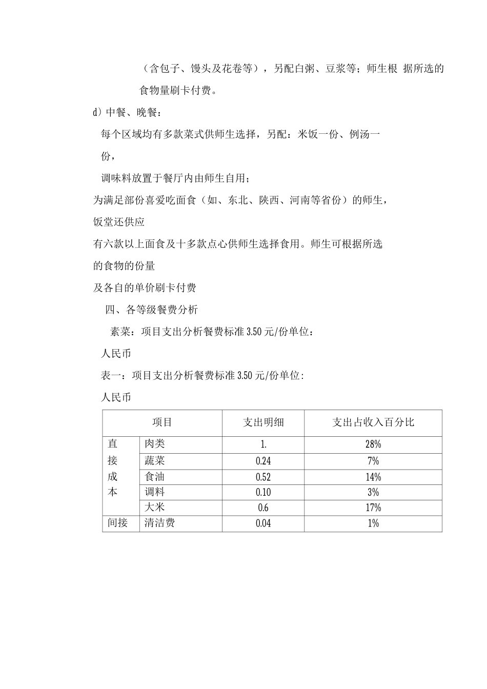 学校食堂经营设想方案及成本分析2_第2页