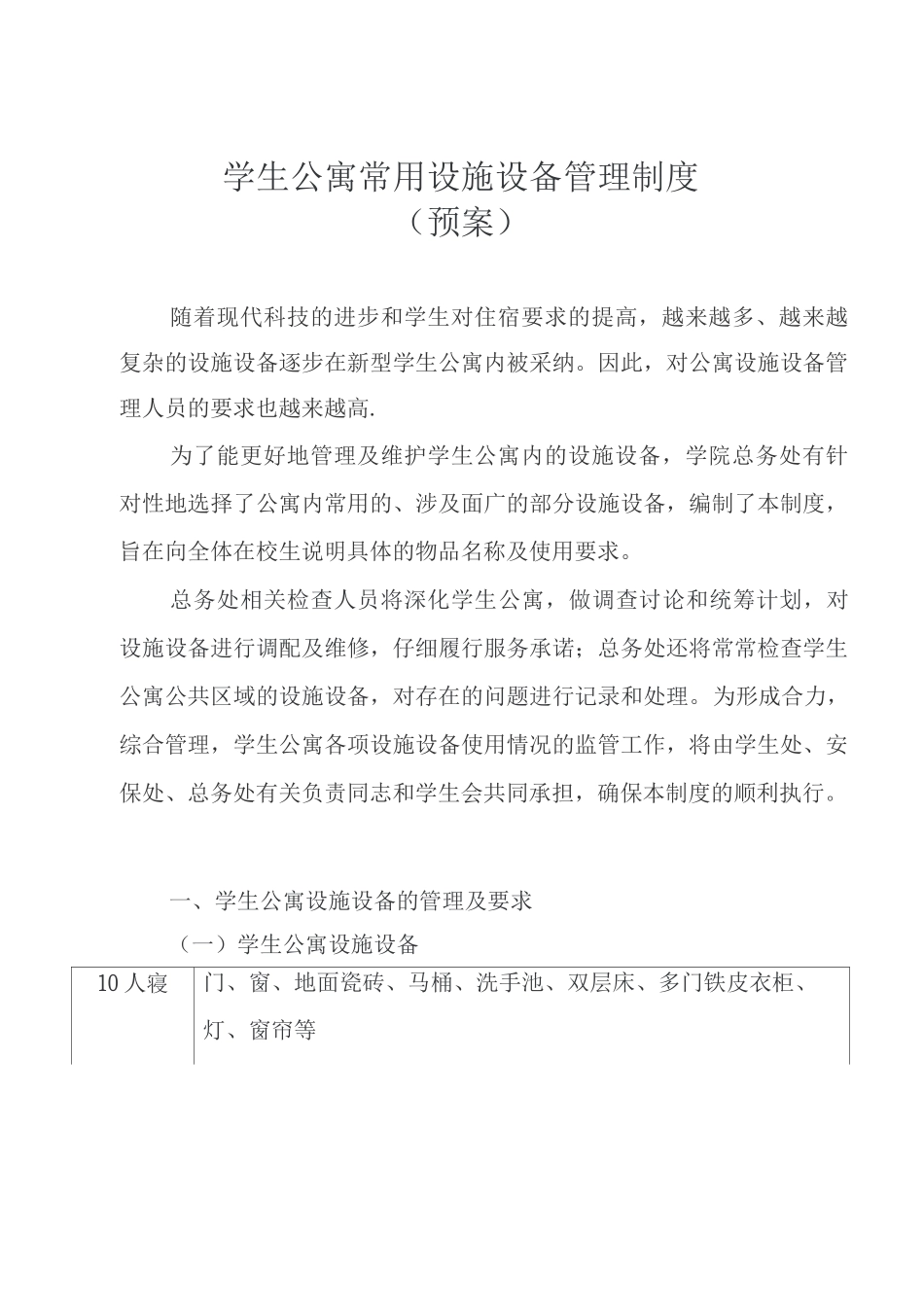 学生公寓设施设备管理制度_第1页