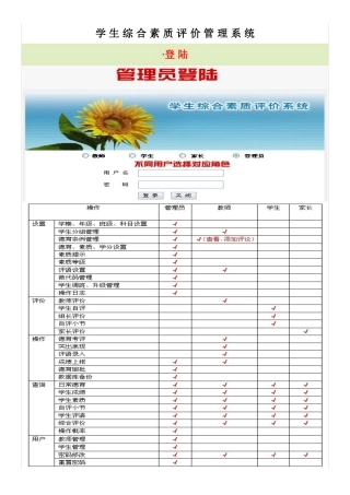 学生综合素质评价管理系统使用说明