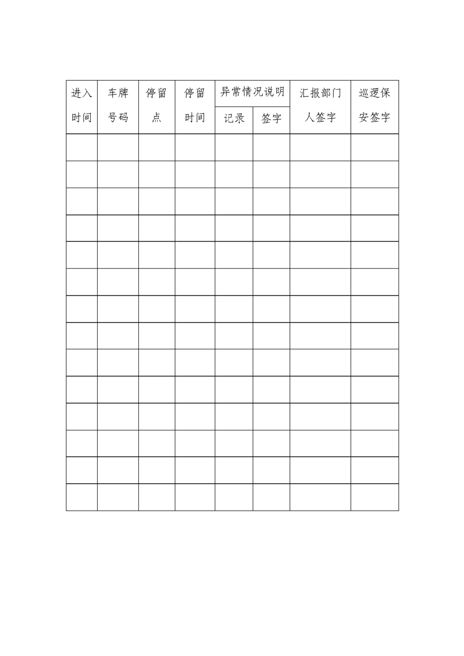 安保服务工作用表格式_第3页
