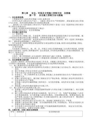 安全、环保控制方法及措施