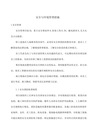 安全与环境管理措施
