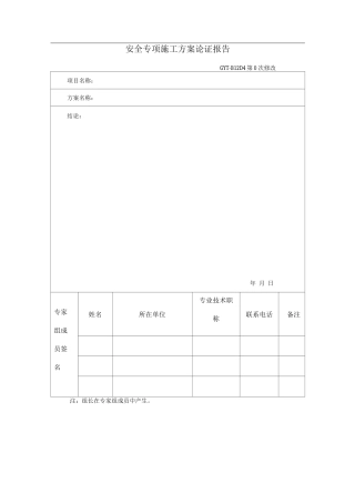 安全专项施工方案论证报告