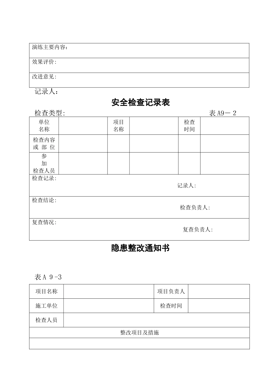 安全培训记录表格_第2页