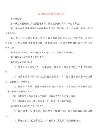 安全总监制度实施办法