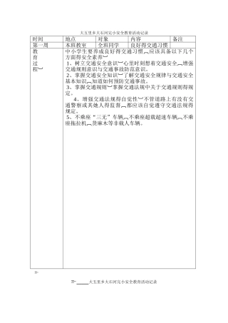 安全教育活动记录表