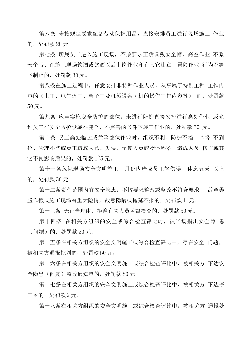 安全文明施工处罚实施细则_第2页