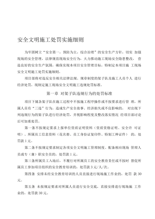 安全文明施工处罚实施细则