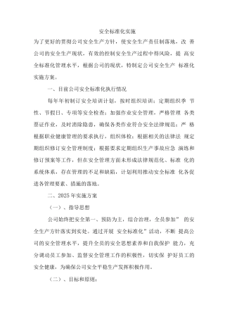 安全标准化具体实施办法及重点