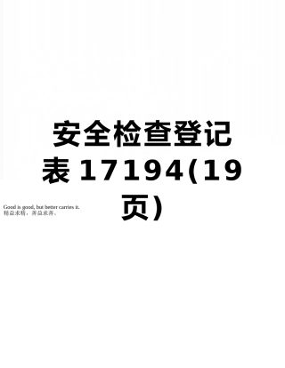 安全检查登记表17194