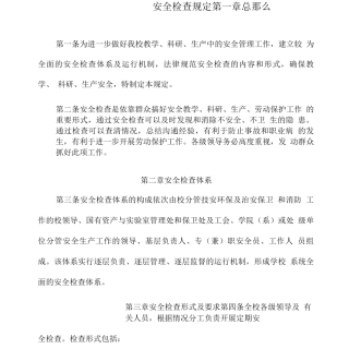 安全检查规定