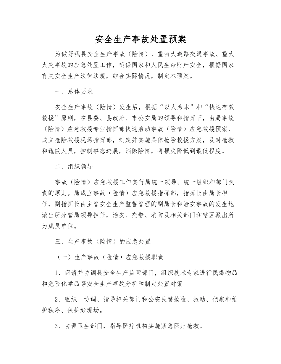 安全生产事故处置预案_第2页
