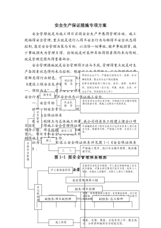 安全生产保证措施及专项方案