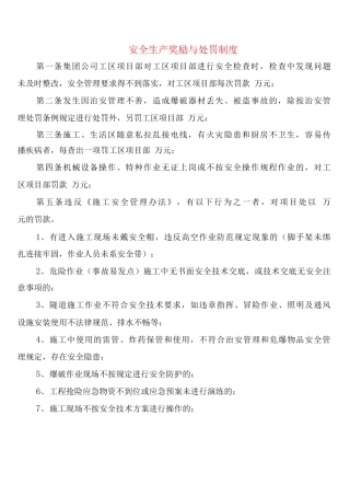 安全生产奖励与处罚制度
