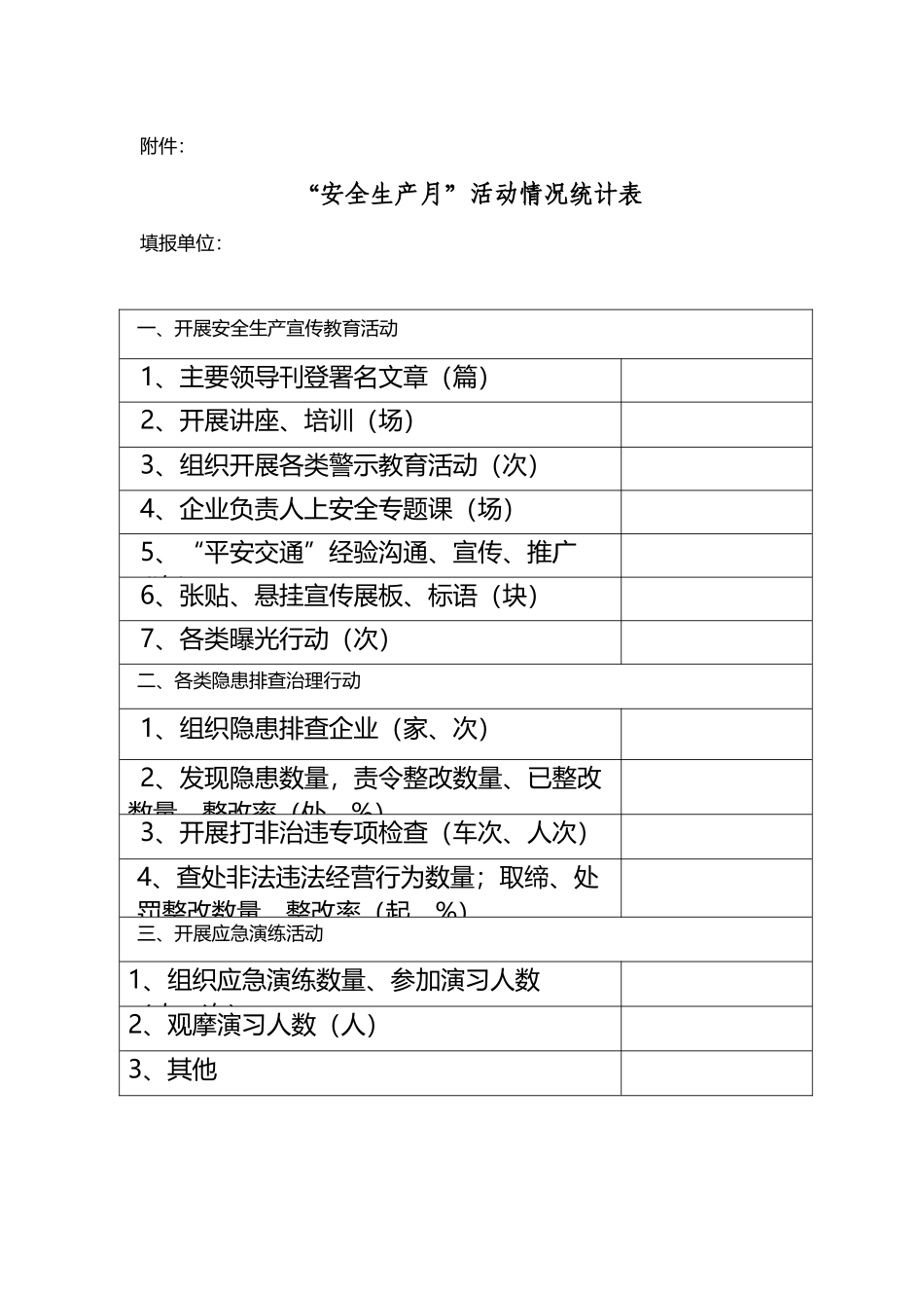 安全生产月活动统计表_第2页