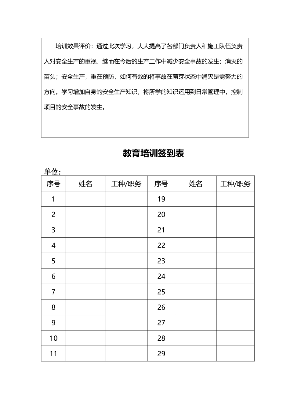 安全生产法律法规与其他要求培训记录表_第3页