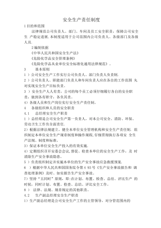 安全生产责任制管理制度
