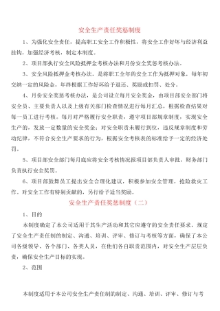 安全生产责任奖惩制度