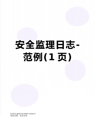 安全监理日志-范例
