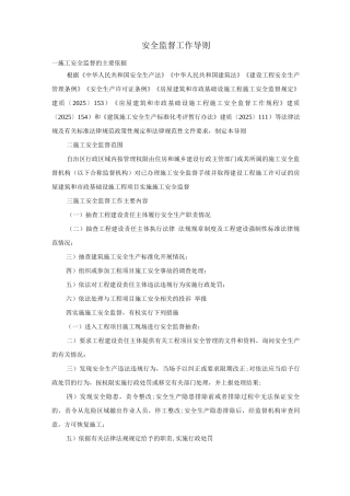 安全监督工作导则