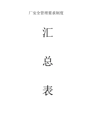 安全管理规定制度表