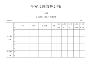安全设施管理台帐