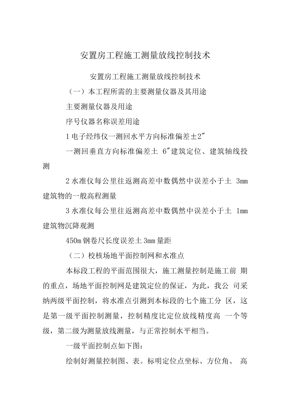 安置房工程施工测量放线控制技术_第1页