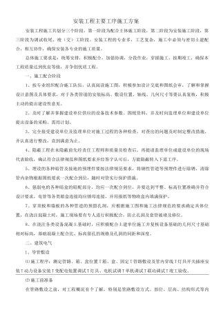 安装工程主要工序施工方案