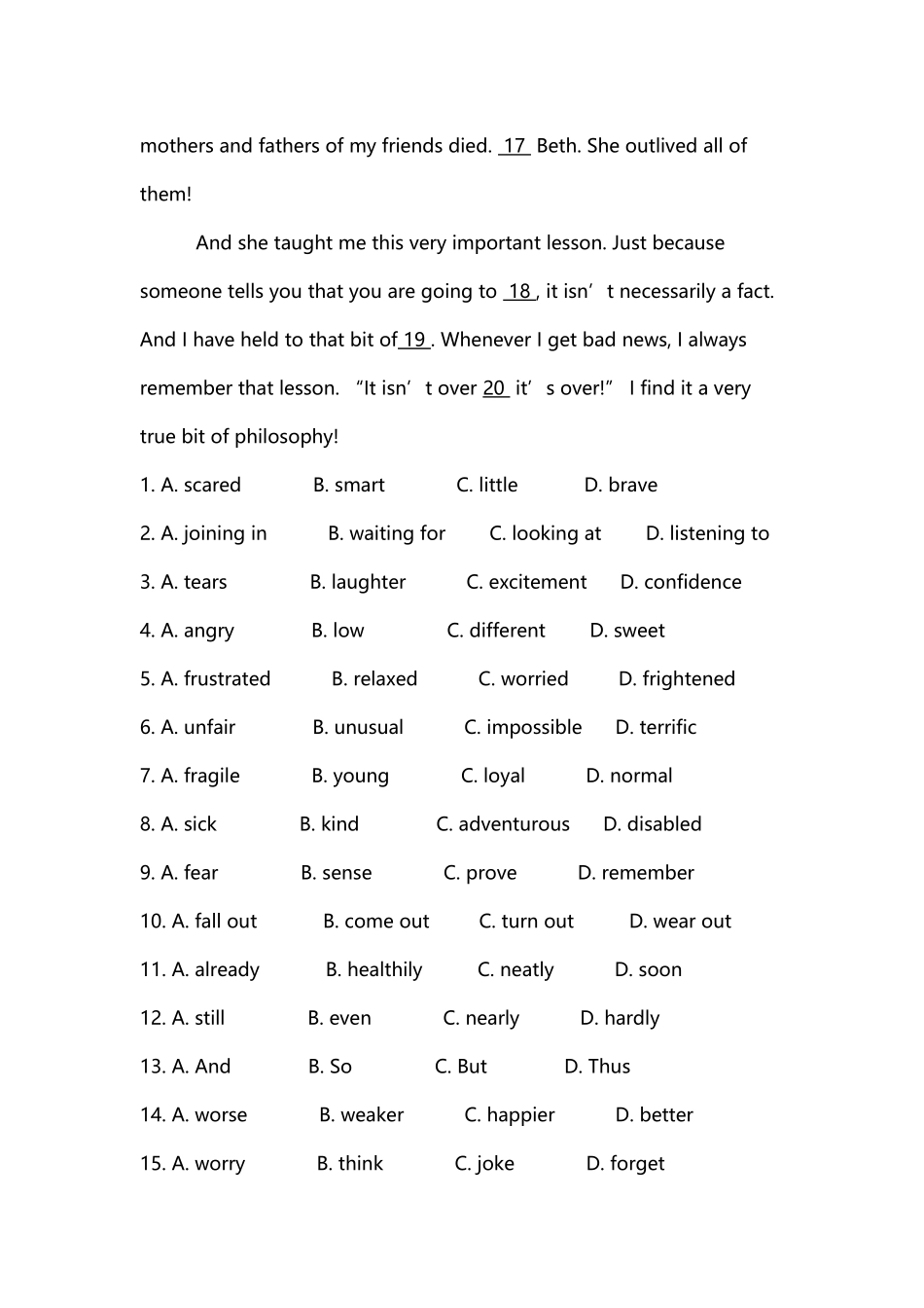 完形填空答案详解思路点拨易错警示_第3页