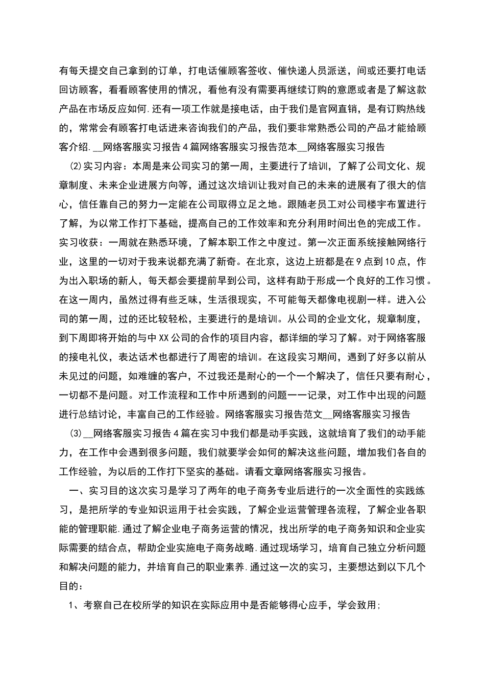 实习报告网络客服实习报告_第2页