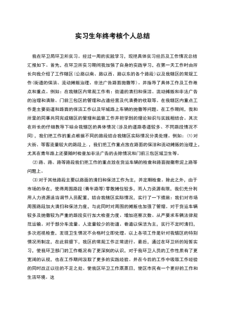 实习生年终考核个人总结