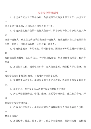 实小安全管理制度