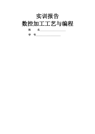 实训报告---数控加工工艺与编程