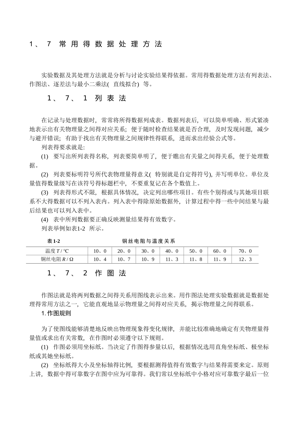 实验1-2常用的数据处理方法_第1页