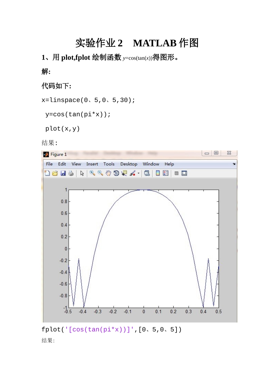 实验作业2    MATLAB作图_第1页