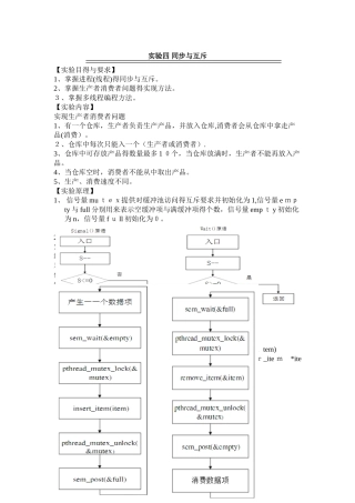 实验四 同步与互斥 Linux实验报告
