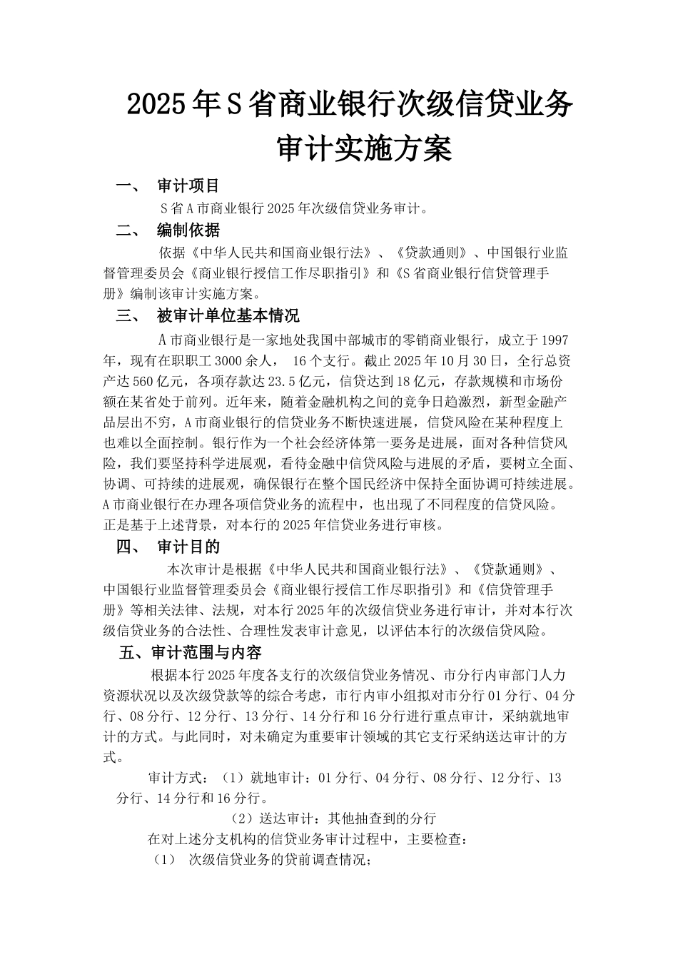 审计实施方案模板_第3页