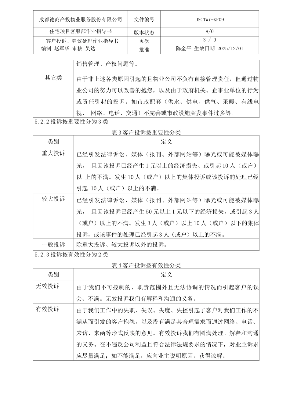 客户投诉建议处理作业规程_第3页