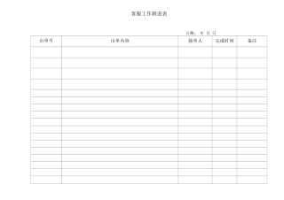 客服工作跟进表