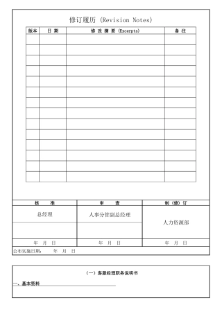 客服部人员岗位职责