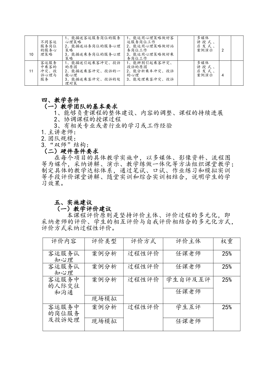 客运服务心理学课程标准_第3页