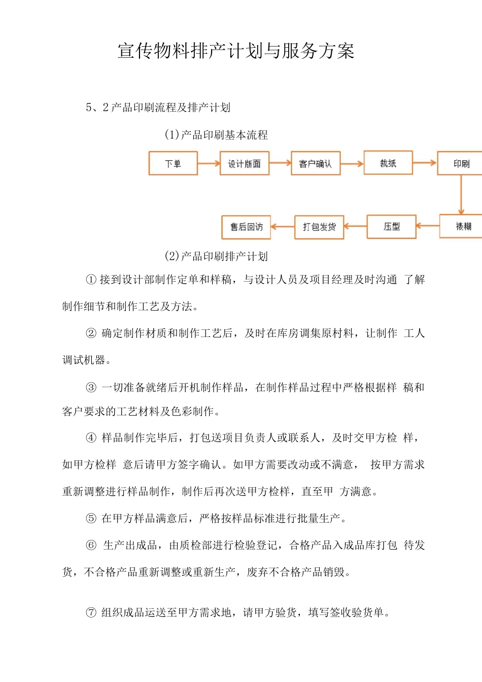 宣传物料排产计划与服务方案_第1页