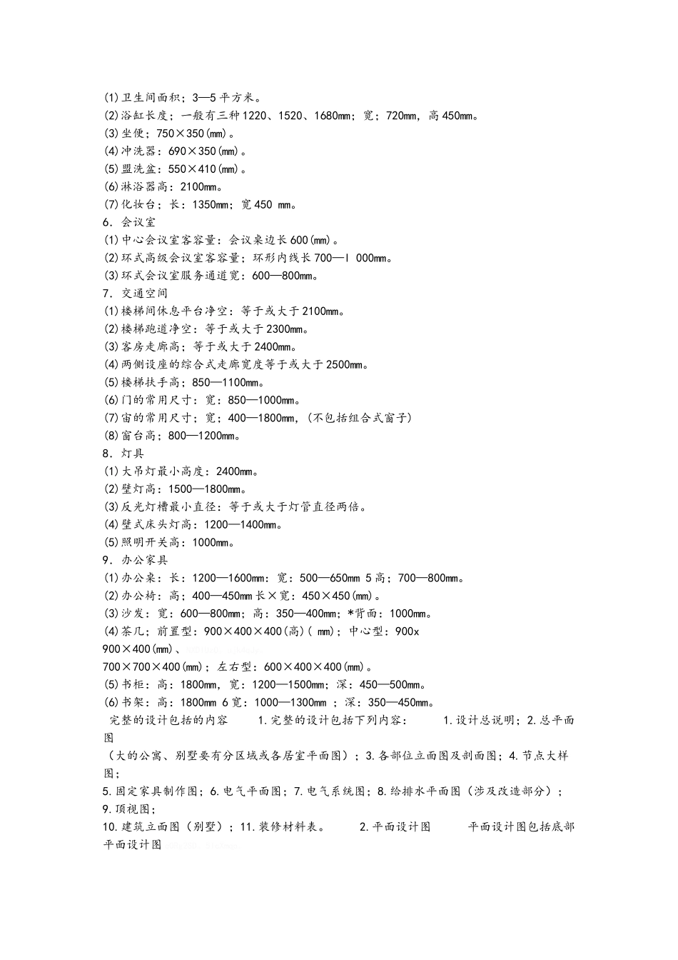 室内空间常用尺寸_第2页