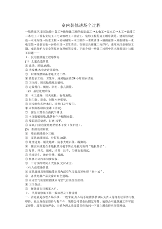室内装修进场全过程