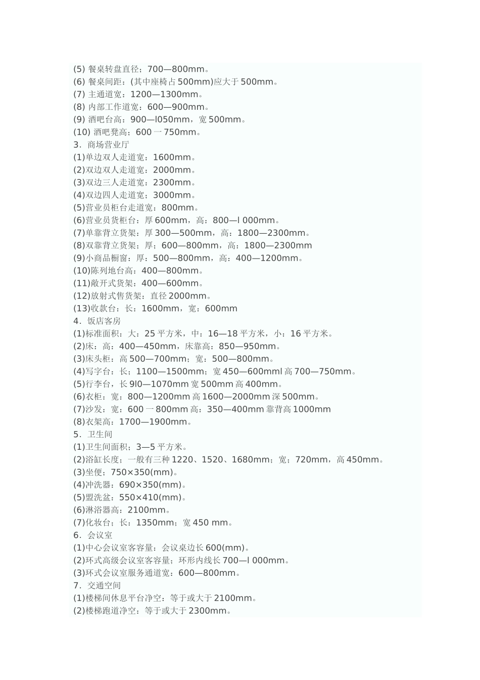 室内设计常见的尺寸_第2页