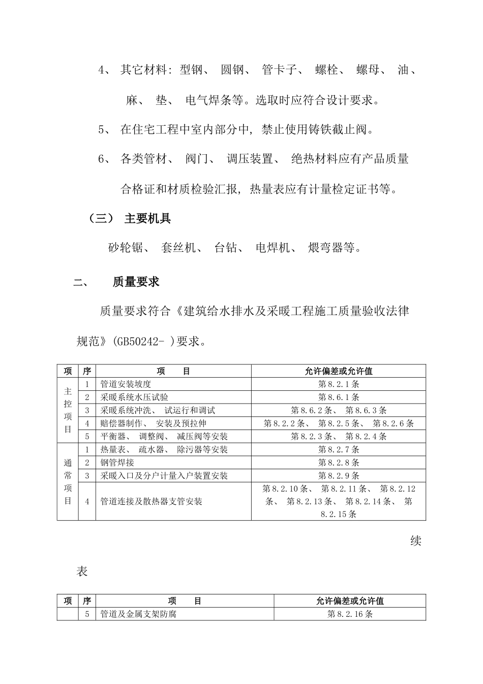 室内采暖管道安装方案样本_第2页